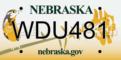 WDU481 Nebraska License Plate