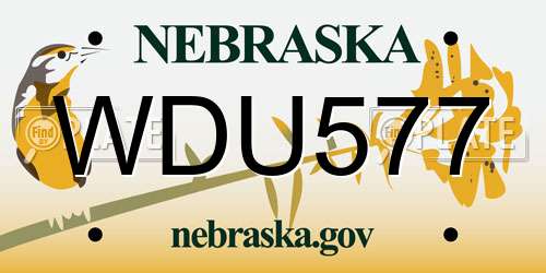WDU577 Nebraska License Plate