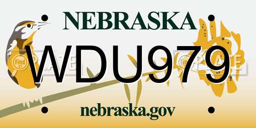 WDU979 Nebraska License Plate