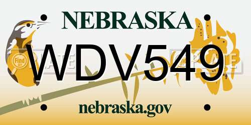 WDV549 Nebraska License Plate