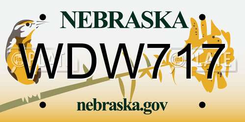 WDW717 Nebraska License Plate