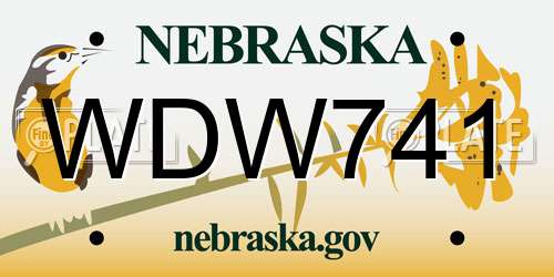 WDW741 Nebraska License Plate