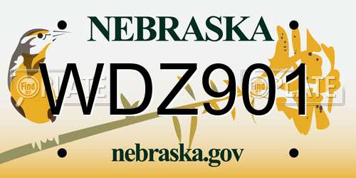 WDZ901 Nebraska License Plate