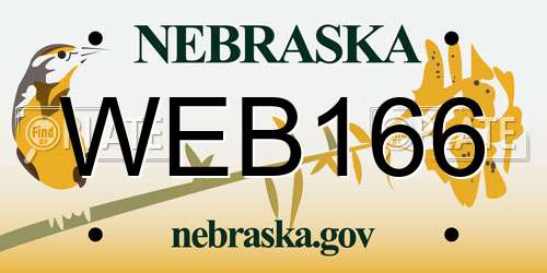WEB166 Nebraska License Plate