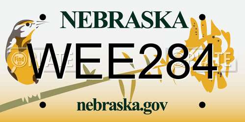 WEE284 Nebraska License Plate