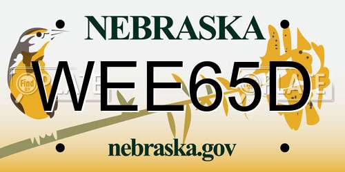 WEE65D Nebraska License Plate