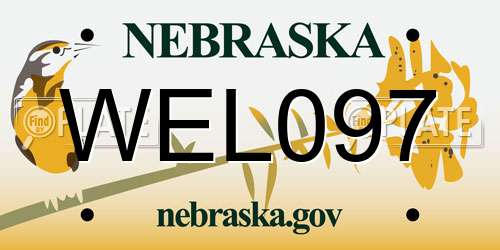 WEL097 Nebraska License Plate