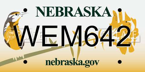 WEM642 Nebraska License Plate