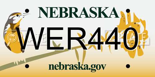 WER440 Nebraska License Plate