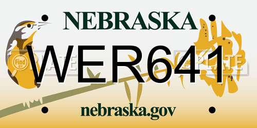 WER641 Nebraska License Plate