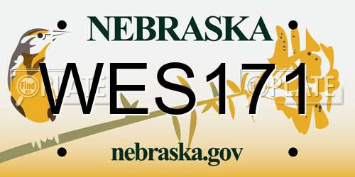 WES171 Nebraska License Plate