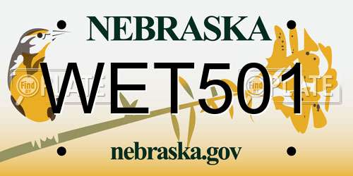 WET501 Nebraska License Plate