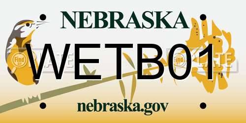 WETB01 Nebraska License Plate
