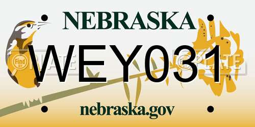 WEY031 Nebraska License Plate
