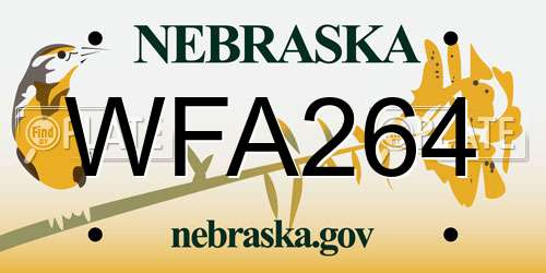 WFA264 Nebraska License Plate