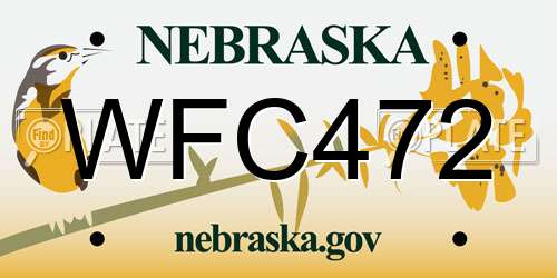 WFC472 Nebraska License Plate