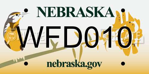 WFD010 Nebraska License Plate