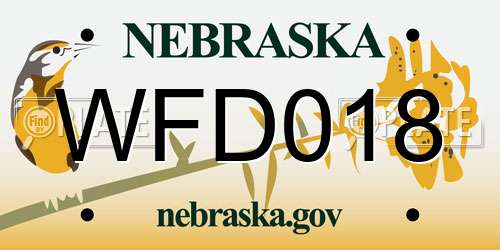 WFD018 Nebraska License Plate