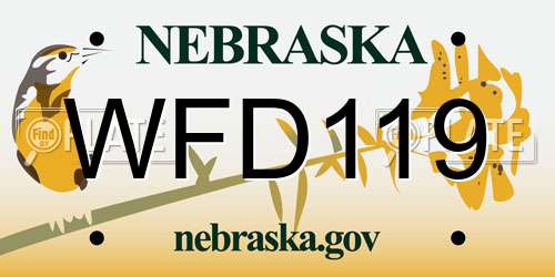 WFD119 Nebraska License Plate