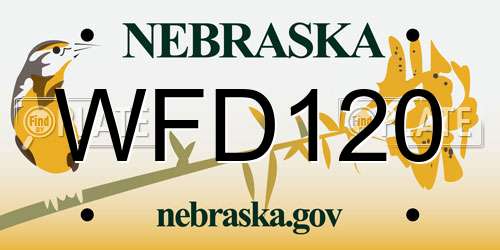WFD120 Nebraska License Plate