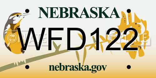 WFD122 Nebraska License Plate