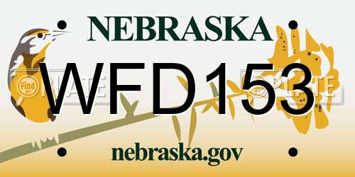 WFD153 Nebraska License Plate
