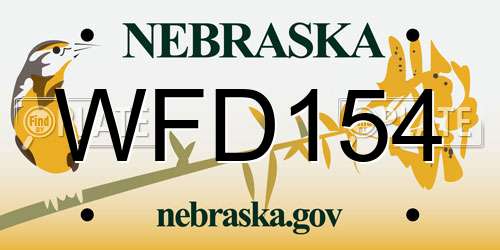 WFD154 Nebraska License Plate