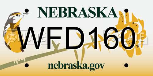 WFD160 Nebraska License Plate