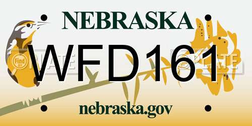 WFD161 Nebraska License Plate