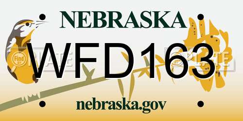 WFD163 Nebraska License Plate