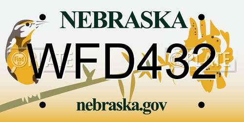 WFD432 Nebraska License Plate