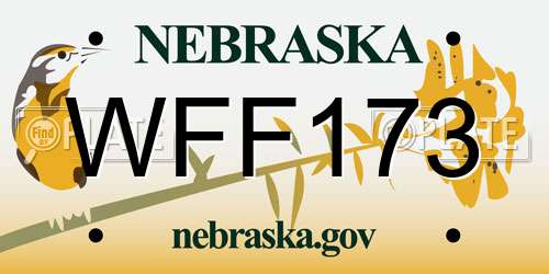 WFF173 Nebraska License Plate