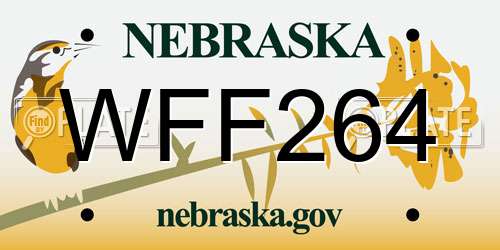 WFF264 Nebraska License Plate