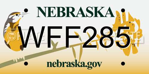 WFF285 Nebraska License Plate
