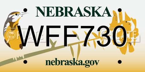 WFF730 Nebraska License Plate