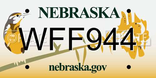 WFF944 Nebraska License Plate