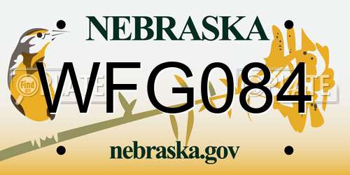 WFG084 Nebraska License Plate
