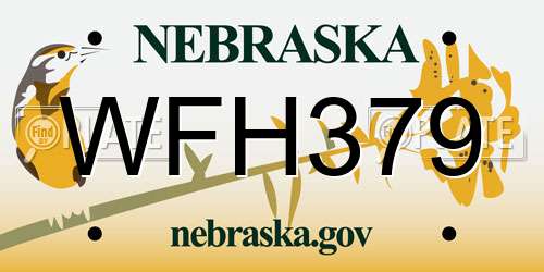 WFH379 Nebraska License Plate