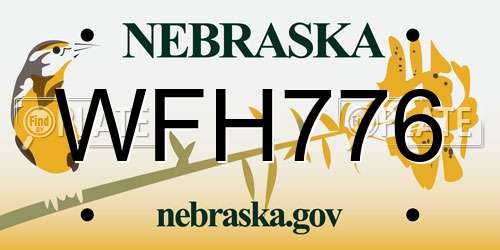 WFH776 Nebraska License Plate