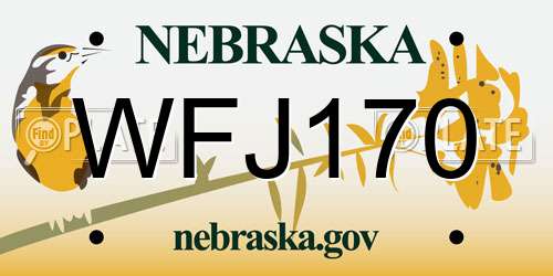 WFJ170 Nebraska License Plate