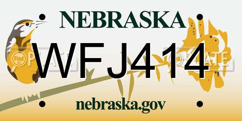 WFJ414 Nebraska License Plate