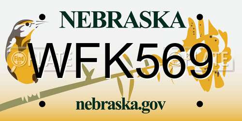 WFK569 Nebraska License Plate