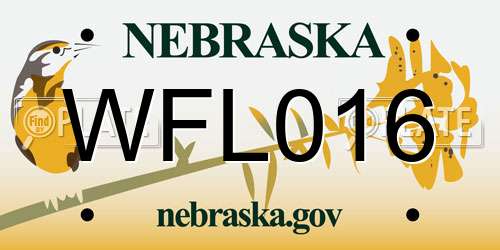 WFL016 Nebraska License Plate