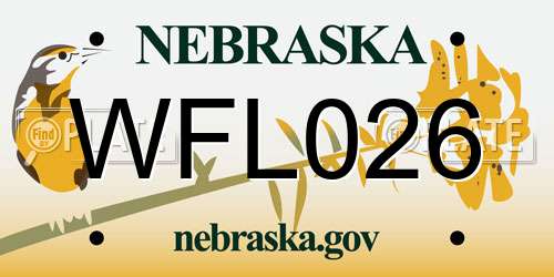 WFL026 Nebraska License Plate