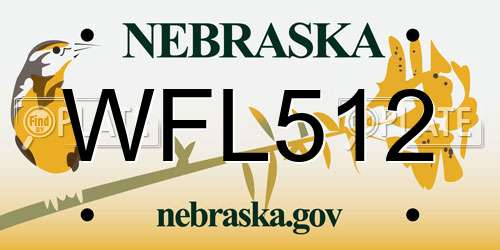 WFL512 Nebraska License Plate