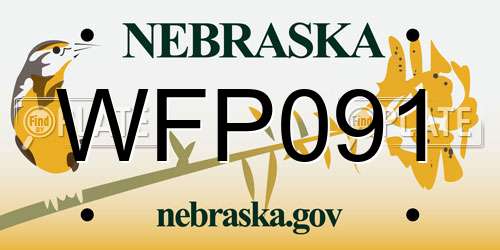 WFP091 Nebraska License Plate