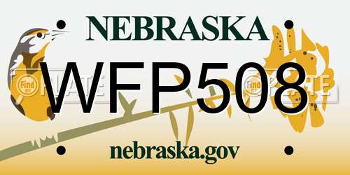 WFP508 Nebraska License Plate