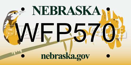 WFP570 Nebraska License Plate