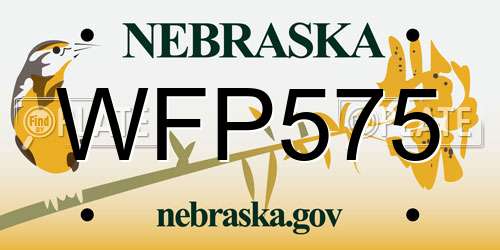 WFP575 Nebraska License Plate