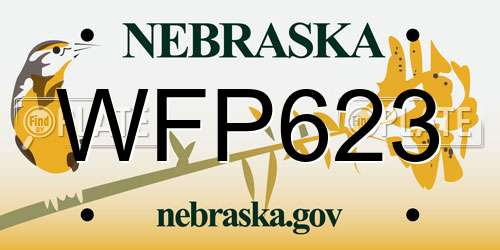 WFP623 Nebraska License Plate